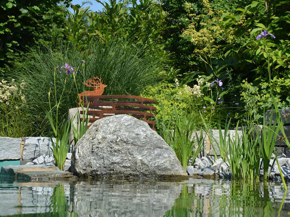 Schwimmteich mit Bepflanzung